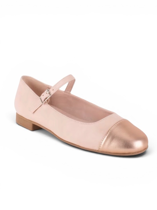 Tahari Shoes - Tahari "Loft" Mary Jane Flat Vegan Leather Pink Rose Gold Size 8